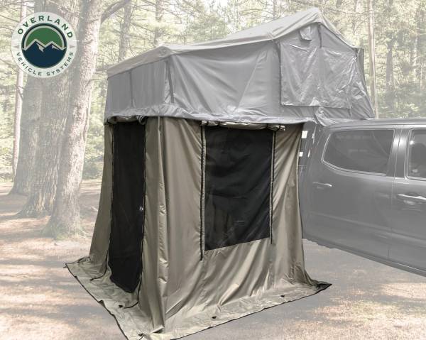 Overland Vehicle Systems - Overland Vehicle Systems Roof Top Tent 4 Annex 100x80X82 Inch Green Base Black Floor and Travel Cover Nomadic - 18049836 - Image 1