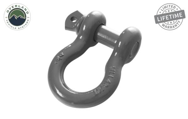 Overland Vehicle Systems - Overland Vehicle Systems Recovery Shackle 3/4 Inch 4.75 Ton Gray Universal - 19019903 - Image 1