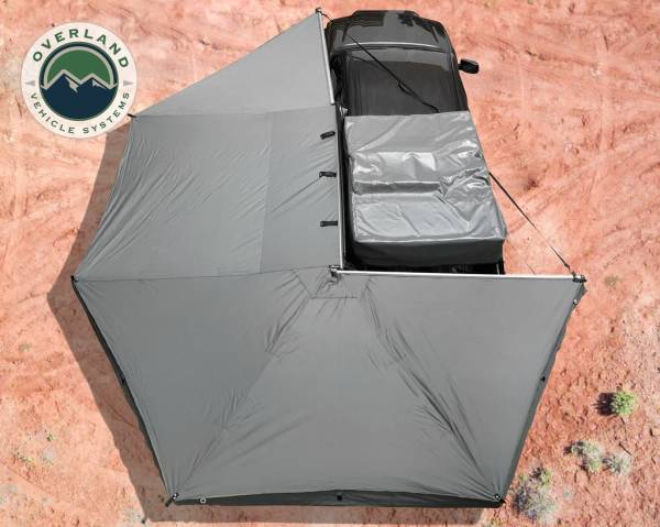 Overland Vehicle Systems - Overland Vehicle Systems Awning Tent 270 Degree Driver Side Dark Gray Cover With Black Cover Nomadic - 19519907 - Image 1