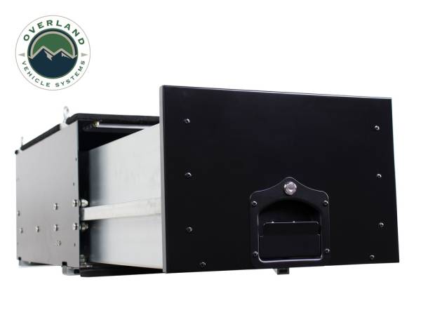 Overland Vehicle Systems - Overland Vehicle Systems Cargo Box With Slide Out Drawer Size Black Powder Coat Universal - 21010301 - Image 1