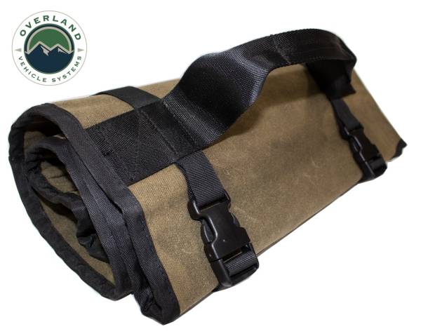 Overland Vehicle Systems - Overland Vehicle Systems Rolled Bag General Tools With Handle And Straps Brown 16 LB Waxed Canvas Canyon Bag Universal - 21079941 - Image 1
