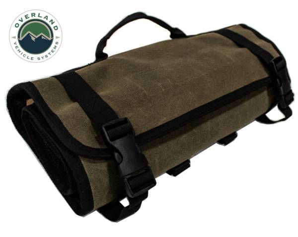 Overland Vehicle Systems - Overland Vehicle Systems First Aid Bag Rolled Brown 16 Lb Waxed Canvas Canyon Bag - 21109941 - Image 1