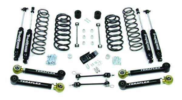 TeraFlex - TeraFlex TJ 3" Lift Kit w/ 4 Lower FlexArms & 9550 Shocks TJ 3" 4-Arm & 9550 - 1456332 - Image 1