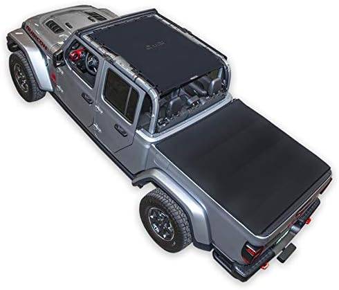  Jeep Wrangler JL 2-Door (2018-current), Gladiator models, Mesh Shade Top Sunshade UV Protection Accessory USA Black - Image 1