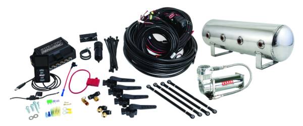 Air Lift - Air Lift Performance 3H (3/8 Air Line 2.5 Gal Polished Aluminum Tank VIAIR 444C Comp) | 27796 - Image 1