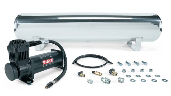 Air Lift - Air Lift 4 Gal. Polished Tank w/ Viair 444b Blk Compressor (Incl. Fittings & Mounting Hardware) | 27806 - Image 1