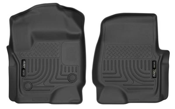 Husky Liners - Husky Liners 2017 Ford Super Duty (Crew Cab / Super Cab) WeatherBeater Black Front Floor Liners | 13301 - Image 1