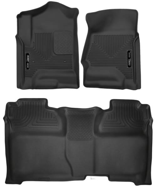 Husky Liners - Husky Liners 14-18 Chevrolet Silverado Crew Cab X-Act Contour Front & Second Seat Floor Liners | 53908 - Image 1