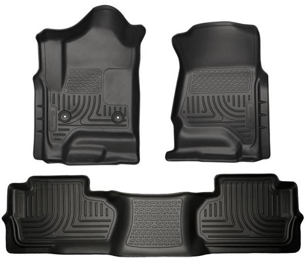 Husky Liners - Husky Liners 14 Chevrolet Silverado/GMC Sierra Dbl Cab WeatherBeater Black Front&2nd Seat Floor Line | 98241 - Image 1