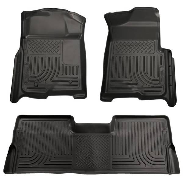Husky Liners 08-10 Ford SD Crew Cab WeatherBeater Combo Black Floor Liners (w/o Manual Trans Case) | 98381 - Image 1