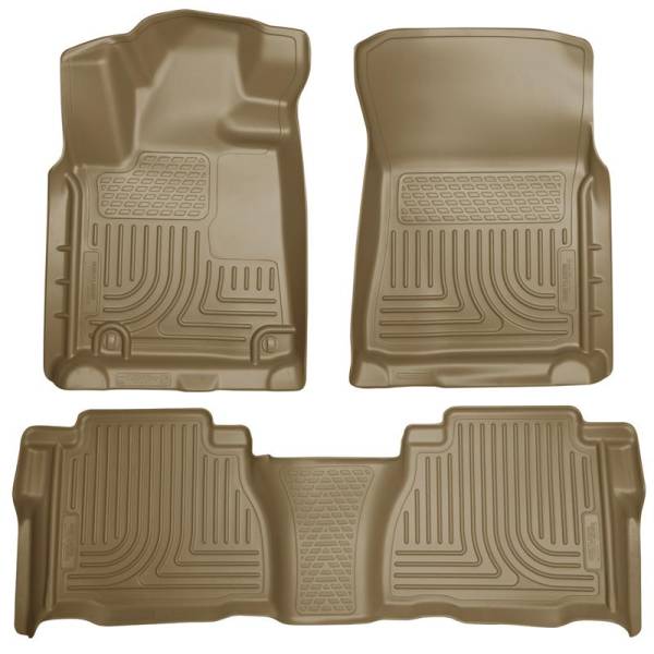 Husky Liners 2012 Toyota Tundra Double/CrewMax Cab WeatherBeater Combo Tan Floor Liners | 98583 - Image 1