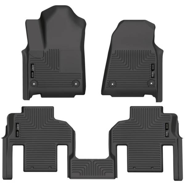Husky Liners - Husky Liners 2022 Jeep Wagoneer (2nd Row Bucket) Weatherbeater Black Front & 2nd Seat Floor Liners | 99061 - Image 1