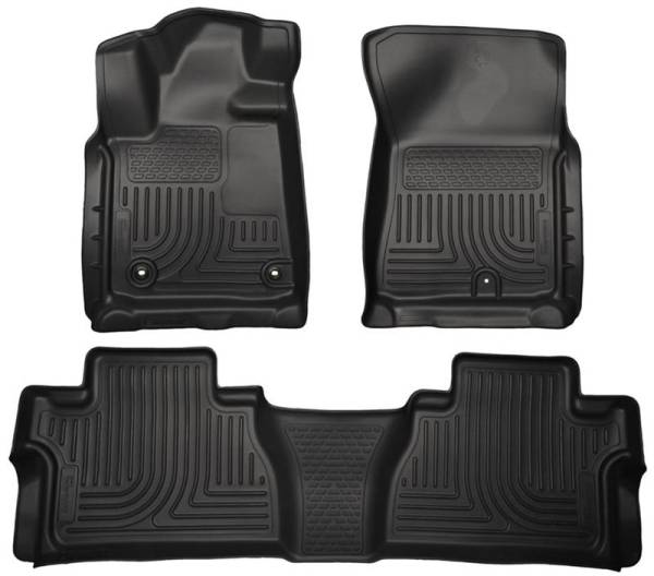 Husky Liners 2014 Toyota Tundra Double Cab Pickup WeatherBeater Black Front & 2nd Seat Floor Liners | 99561 - Image 1