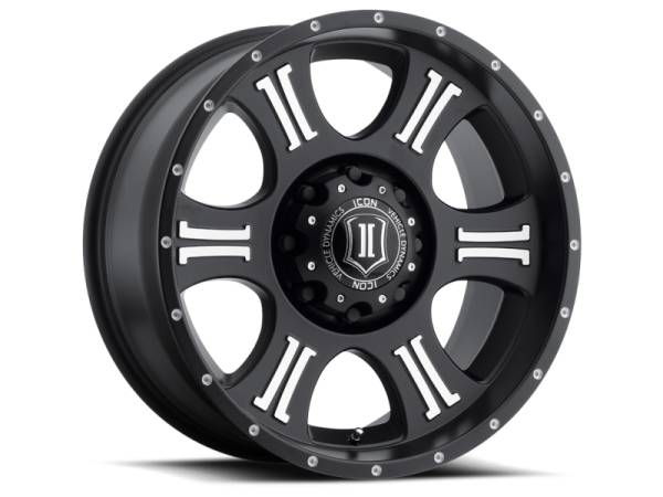 ICON Shield 20x9 5x150 16mm Offset 5.625in BS 110.1mm Bore Satin Black/Machined Wheel | 1020905556MB - Image 1
