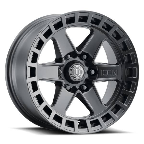 ICON Raider 17x8.5 6x120 0mm Offset 4.75in BS Satin Black Wheel | 3417859447SB - Image 1