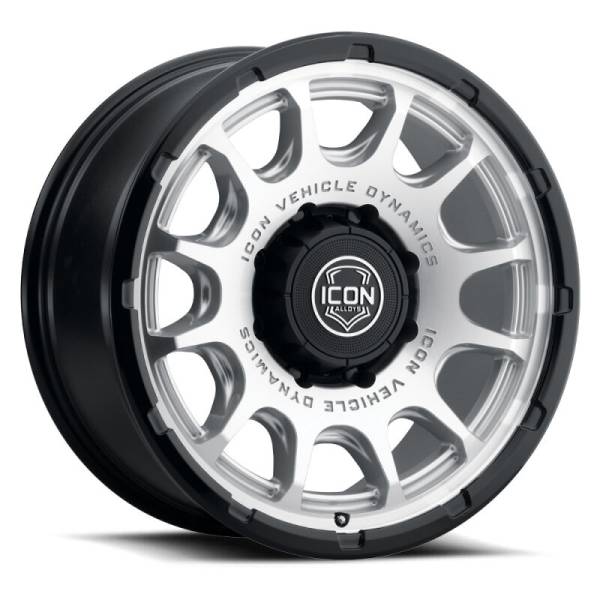 ICON Alloys Rancho 20x9 / 8x170 / 6mm / 5.25in BS Silver MACH w/ Gloss Black Lip Wheel | 8420908152SMGB - Image 1