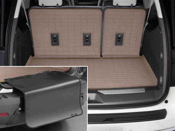 WeatherTech - WeatherTech 2021 Chevrolet Suburban/GMC Yukon XL Seatback Cargo Liners HP w/Bumper Protector - Tan | 411750IMSK - Image 1