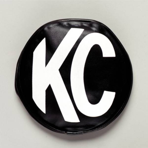 KC Hilites - KC HiLiTES 8in. Round Soft Cover (Pair) - Black w/White KC Logo | 5800 - Image 1