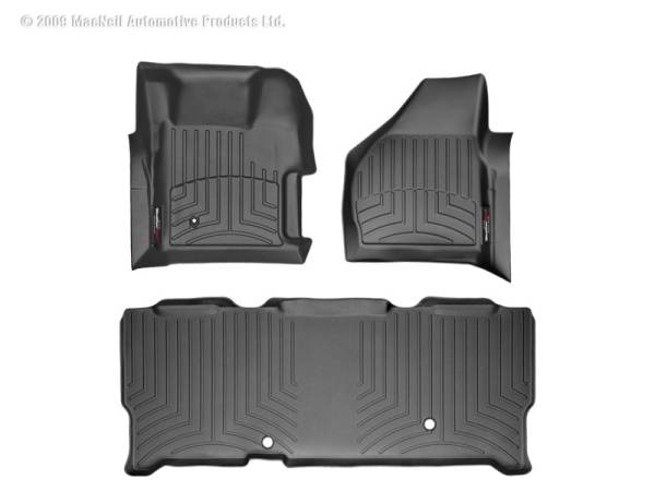 WeatherTech - Floor Mat Set FloorMat WeatherTech 08-10 Ford F250/F350/F450/F550 Front and Rear Floorliners - Black | 441261-440023 - Image 1