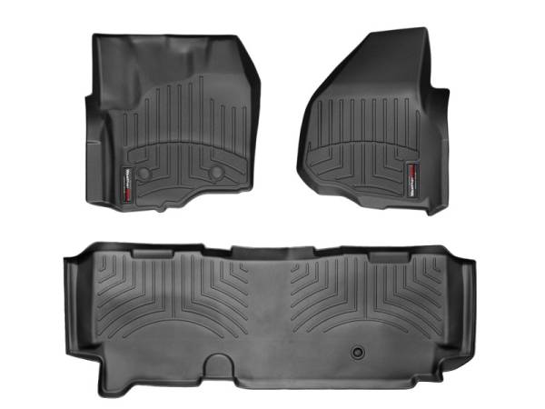 WeatherTech - FloorMat WeatherTech 12+ Ford F250/F350/F450/F550 Front and Rear Floorliners - Black | 444331-443053 - Image 1