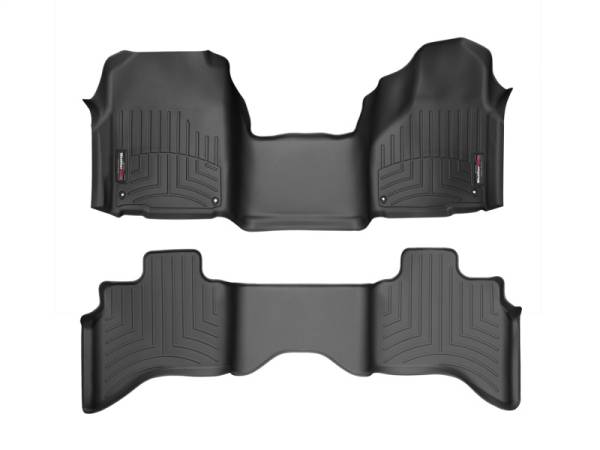 WeatherTech - FloorMat WeatherTech 12+ Dodge Ram Truck Front and Rear Floorliners - Over The Hump - Black | 444641-442162 - Image 1