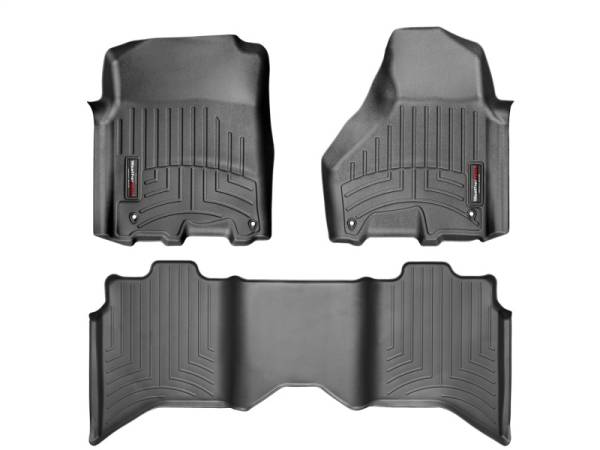 WeatherTech - Floor Mat Set FloorMat WeatherTech 12+ Dodge Ram 1500 Crew Cab Front and Rear Floorliners - Black | 444781-442163 - Image 1