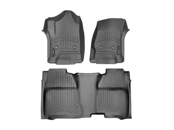 WeatherTech - FloorMat WeatherTech 14+ Chevy Silverado/GMC Sierra Crew and Double Cab Front and Rear FloorLiners - Black | 446071-445422 - Image 1
