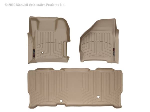 WeatherTech - Floor Mat Set FloorMat WeatherTech 99-07 Ford F250/F350/F450/F550 Front and Rear Floorliners - Tan | 451251-450023 - Image 1