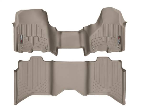 WeatherTech - FloorMat WeatherTech 12+ Dodge Ram 1500 Crew Cab Front and Rear Floorliners - Over The Hump - Tan | 454771-452163 - Image 1