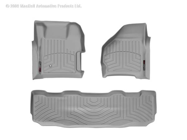 WeatherTech - FloorMat WeatherTech 99-07 Ford F250/F350/F450/F550 Front and Rear Floorliners - Grey | 461251-460022 - Image 1