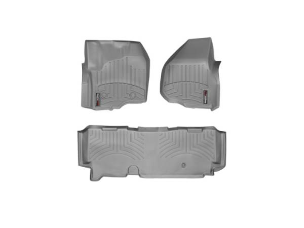 WeatherTech - FloorMat WeatherTech 12+ Ford F250/F350/F450/F550 Front and Rear Floorliners - Grey | 464331-463053 - Image 1