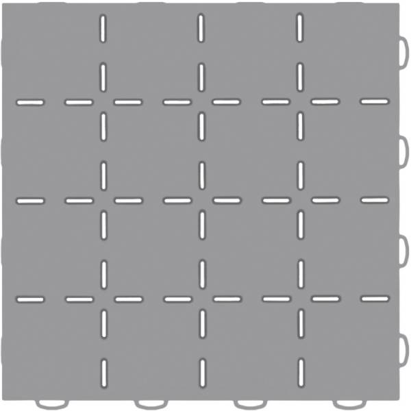 WeatherTech - WeatherTech TechFloor 12in x 12in Solid Floor Tile w/ Raised Squares - Grey | 51T1212SS GR - Image 1