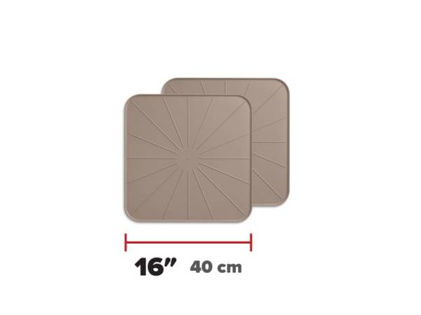 WeatherTech - WeatherTech Plant Mats/Coasters 16in. Square - Tan (2pc Set) | 8A16SQCSTTN - Image 1