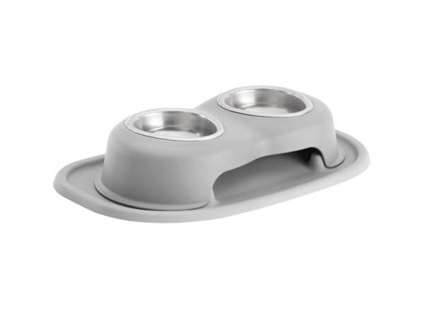 WeatherTech - WeatherTech Pet Feeding System Double High 8oz 3in. Stainless Bowl - Light Grey | DHC0803LGLG - Image 1