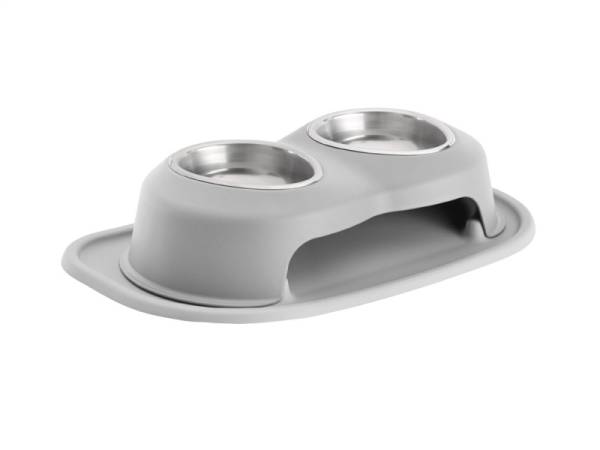 WeatherTech - WeatherTech Pet Feeding System Double High 16oz 4in. Stainless Bowl - Light Grey | DHC1604LGLG - Image 1