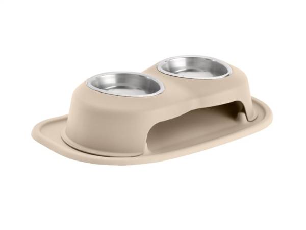 WeatherTech - WeatherTech Pet Feeding System Double High 16oz 4in. Stainless Bowl - Tan | DHC1604TNTN - Image 1