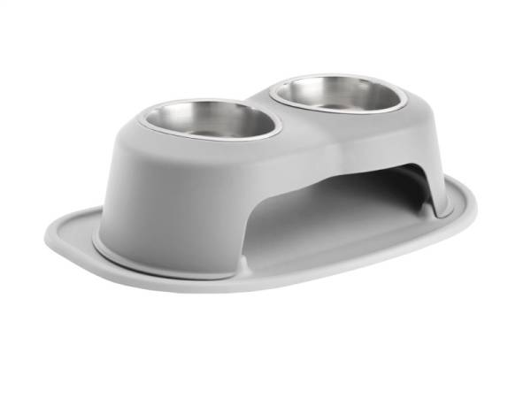 WeatherTech - WeatherTech Pet Feeding System Double High 32oz 6in. Stainless Bowl - Light Grey | DHC3206LGLG - Image 1