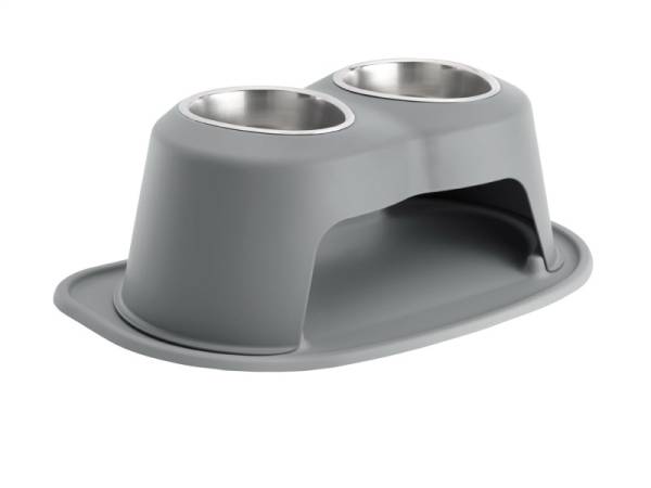 WeatherTech - WeatherTech Pet Feeding System Double High 32oz 8in. Stainless Bowl - Dark Grey | DHC3208DGDG - Image 1