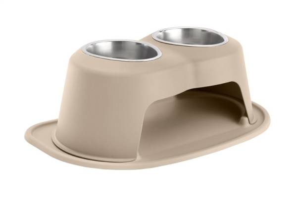 WeatherTech - WeatherTech Pet Feeding System Double High 32oz 8in. Stainless Bowl - Tan | DHC3208TNTN - Image 1