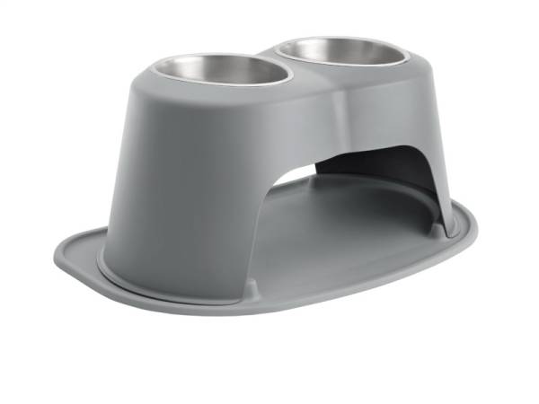 WeatherTech - WeatherTech Pet Feeding System Double High 64oz 12in. Stainless Bowl - Dark Grey | DHC6412DGDG - Image 1