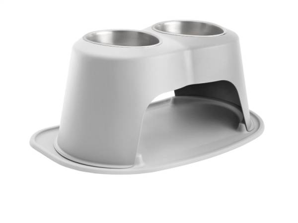 WeatherTech - WeatherTech Pet Feeding System Double High 64oz 12in. Stainless Bowl - Light Grey | DHC6412LGLG - Image 1