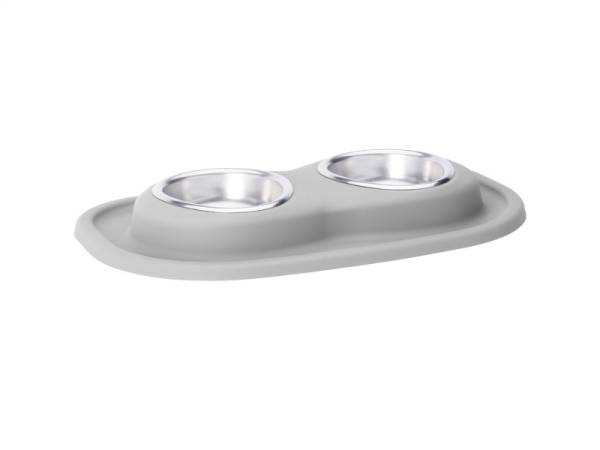 WeatherTech - WeatherTech Pet Feeding System Double Low 8oz 1in. Stainless Bowl - Light Grey | DL0801LG - Image 1