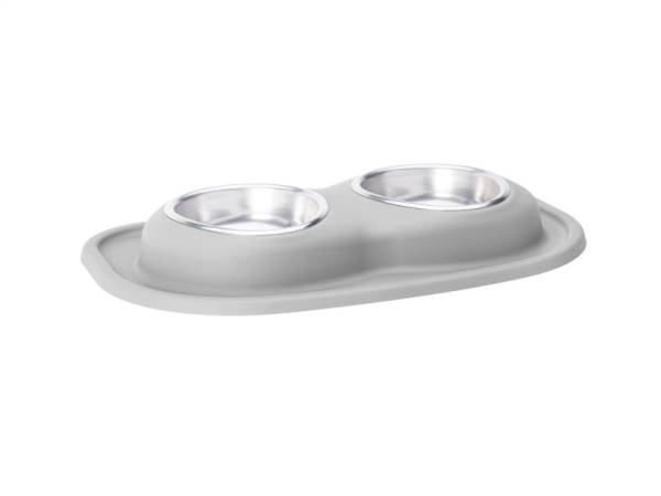 WeatherTech - WeatherTech Pet Feeding System Double Low 16oz 2in. Stainless Bowl - Light Grey | DL1602LG - Image 1