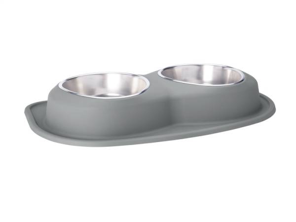 WeatherTech - WeatherTech Pet Feeding System Double Low 96oz 3in. Stainless Bowl - Dark Grey | DL9603DG - Image 1