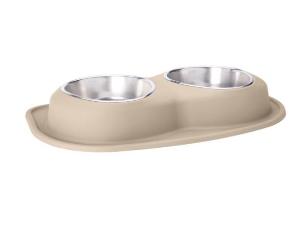 WeatherTech - WeatherTech Pet Feeding System Double Low 96oz 3in. Stainless Bowl - Tan | DL9603TN - Image 1