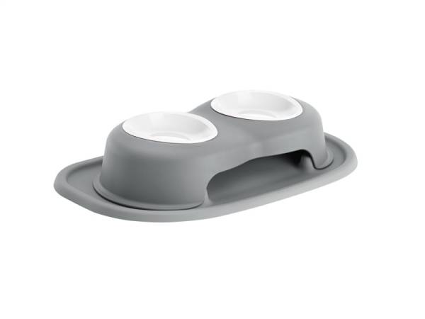 WeatherTech - WeatherTech Pet Feeding System Double High 8oz 3in. Poly Bowl - Dark Grey | PDHC0803DGDG - Image 1