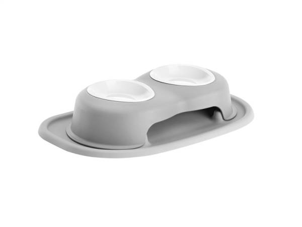 WeatherTech - WeatherTech Pet Feeding System Double High 8oz 3in. Poly Bowl - Light Grey | PDHC0803LGLG - Image 1