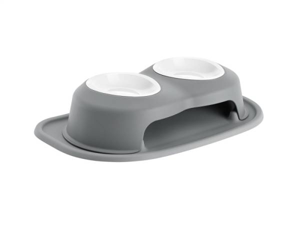 WeatherTech - WeatherTech Pet Feeding System Double High 16oz 4in. Poly Bowl - Dark Grey | PDHC1604DGDG - Image 1