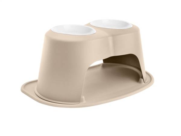 WeatherTech - WeatherTech Pet Feeding System Double High 64oz 10in. Poly Bowl - Tan | PDHC6410TNTN - Image 1