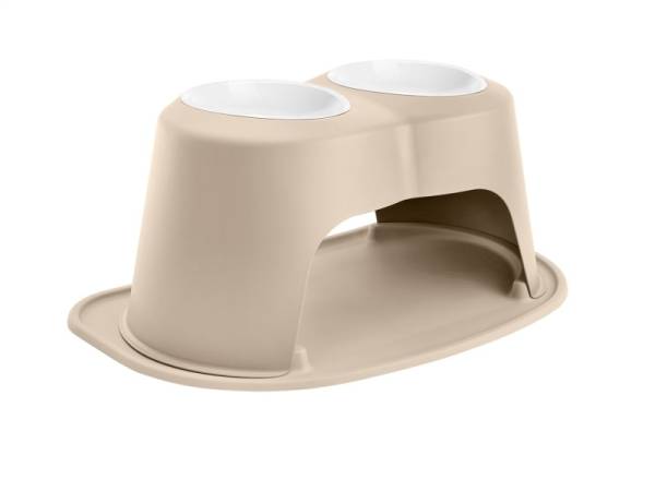 WeatherTech - WeatherTech Pet Feeding System Double High 64oz 12in. Poly Bowl - Tan | PDHC6412TNTN - Image 1
